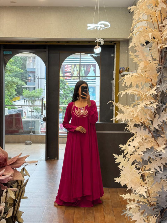 Pink Anarkali Palazzo Set Festive Ethnic Wear with Custom Design