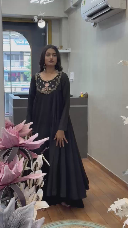 Black color Hand work Ethnic Wear Anarkali Plazzo Set